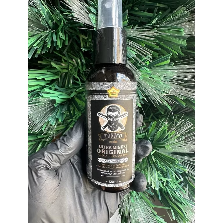 Minoxidil 15% D'Lust Turbo 120ml, para Cabelo, Barba e Sobrancelha