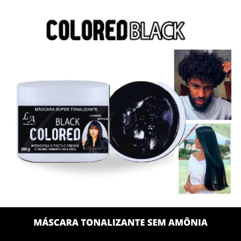 Tonalizante Preto Intenso Black Colored Sem Amônia 100% Natural 300g