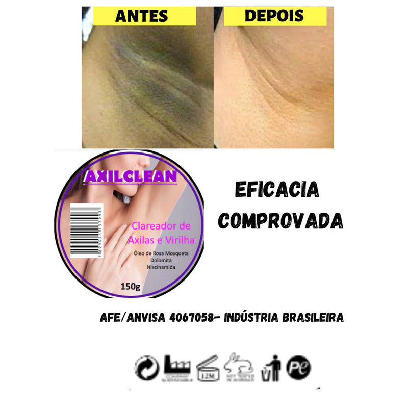 Creme Clareador axilclean Para Axilas , Virilha , Bumbum , Joelho